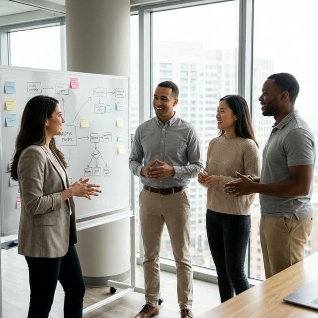 Equipa liderbiz em sessão de trabalho colaborativo